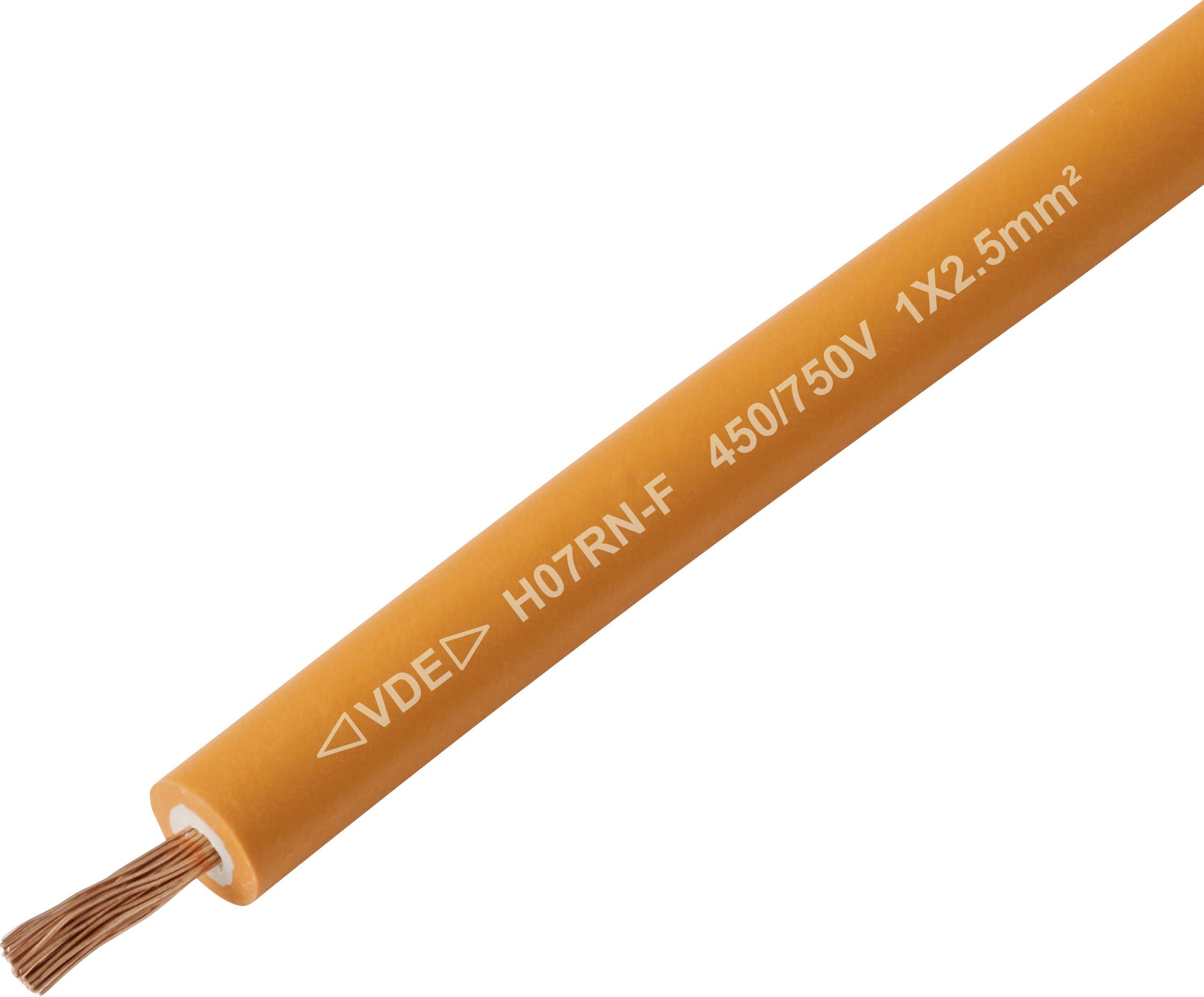 TRU COMPONENTS TC-13537036 Rubberkabel H07RN-F 1 x 2.5 mm² Oranje per meter
