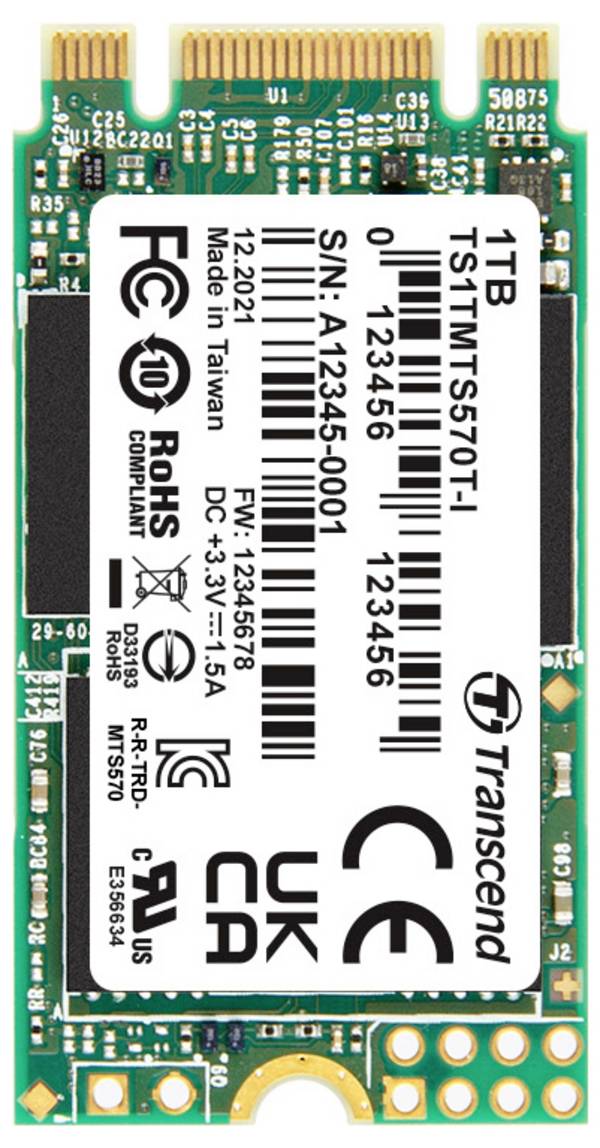 Transcend  1 TB unutarnji M.2 SATA SSD 2242 SATA 6 Gb/s, M.2  TS1TMTS570TI-VS1