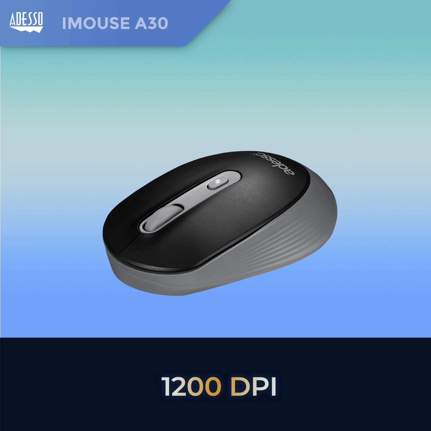 Adesso iMouse A30B miš bežični optički crno-siva 4 Tipke 1200 dpi tipke miša-8