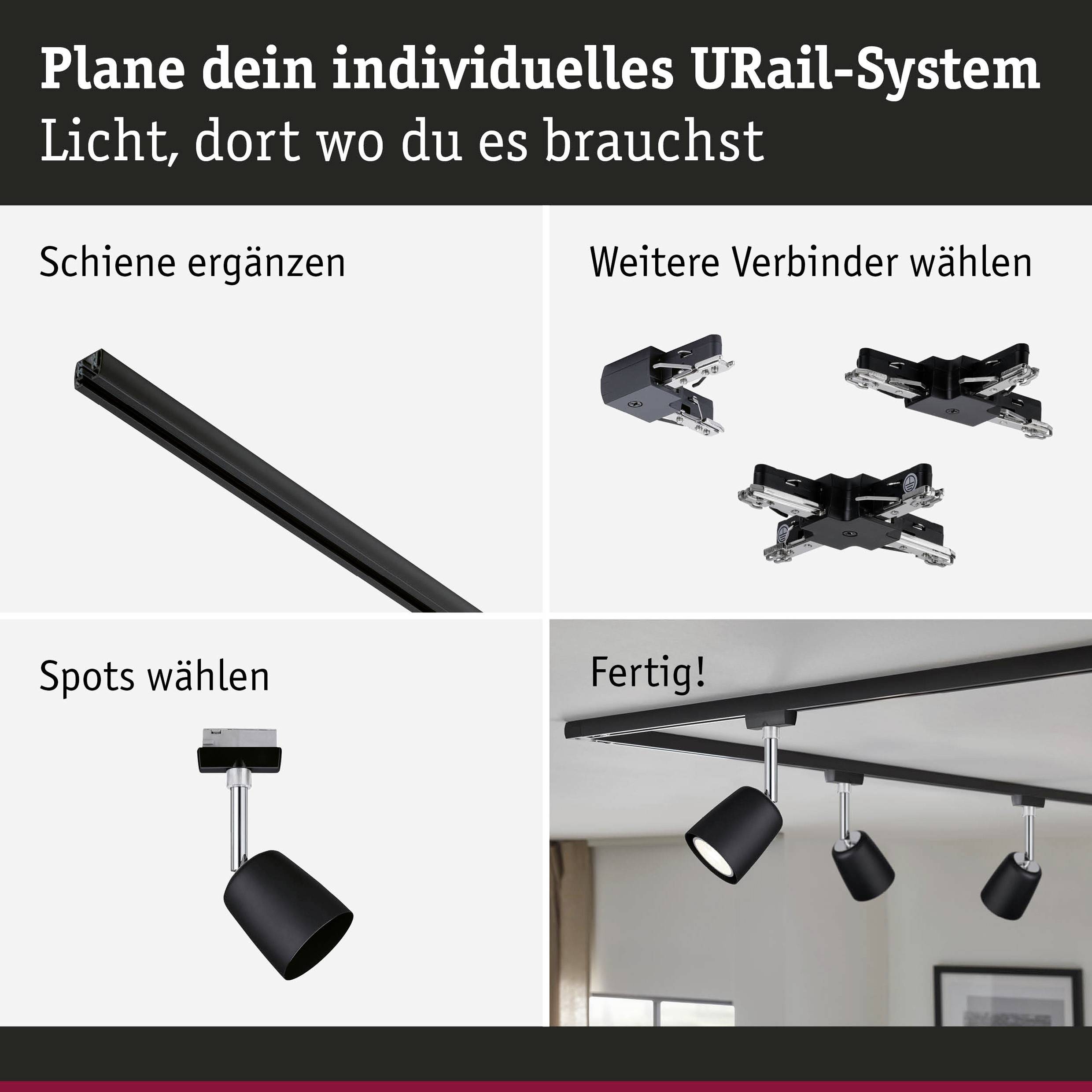 Paulmann 41303 komplet visokonaponskog sustava šina U-šina GU10 10 W LED crna (mat), krom boja-10