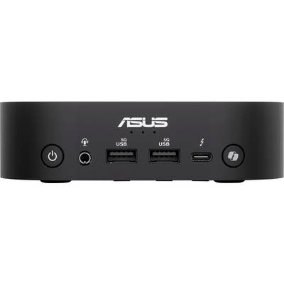 Crni ASUS mini-PC s priključcima: tipka za uključivanje, utičnica za slušalice, dva USB 3.0 porta, USB-C priključak, čitač kartica.