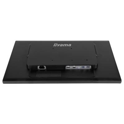 Pogled straga na crnom Iiyama monitoru s priključcima poput HDMI-ja i USB-a. Idealan za spajanje računalnih uređaja.
