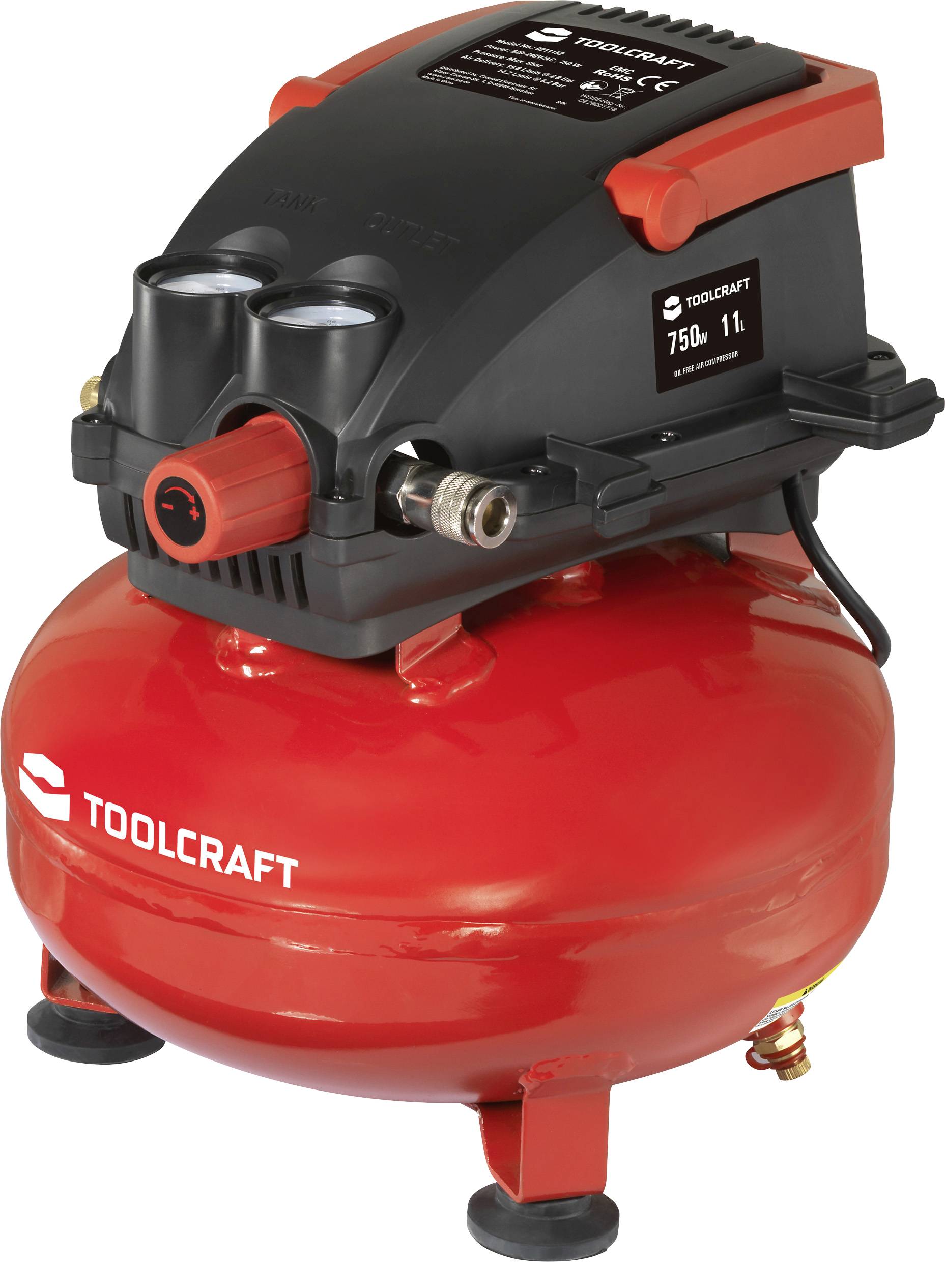 TOOLCRAFT pneumatski kompresor 11 l 8 bar-0