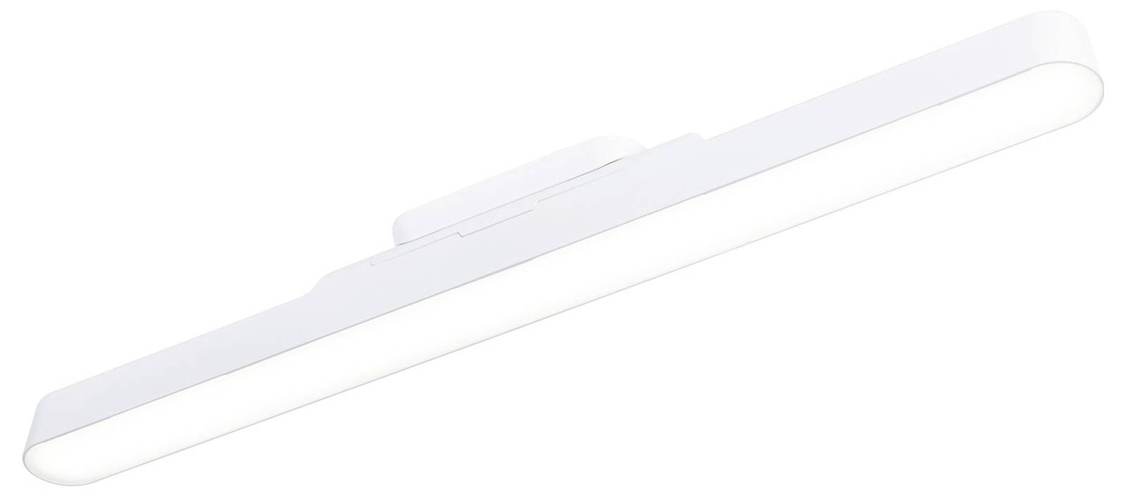 Bijela, moderna LED-svjetiljka tankog, pravokutnog dizajna, podesiva za postavljanje na zidove ili stropove. Energetski učinkovita i minimalistička.