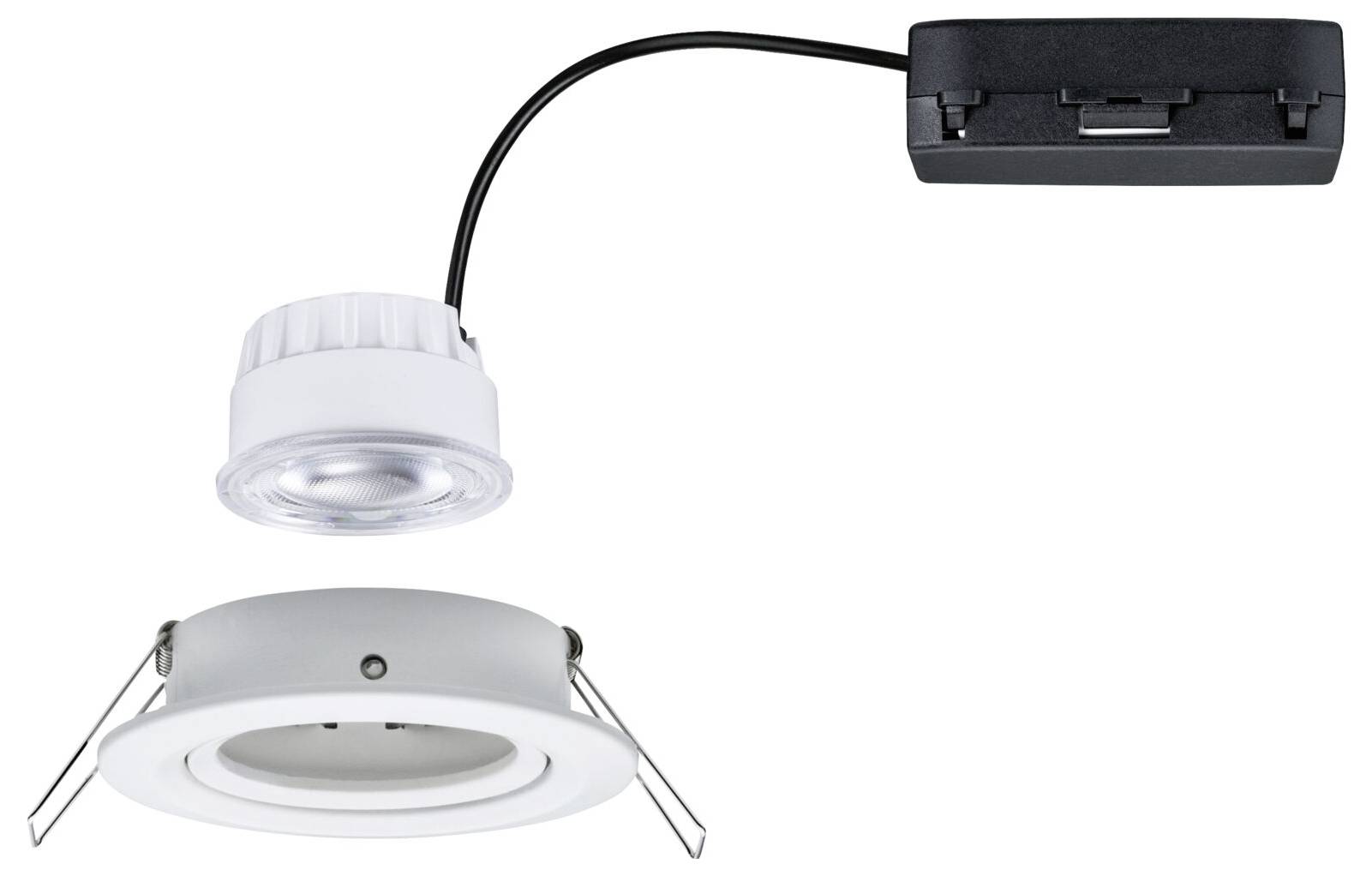 LED ugradni reflektor sa separatnim napajanjem, okruglog oblika, bijele boje; pogodan za ugradnju u strop, učinkovito rješenje osvjetljenja.