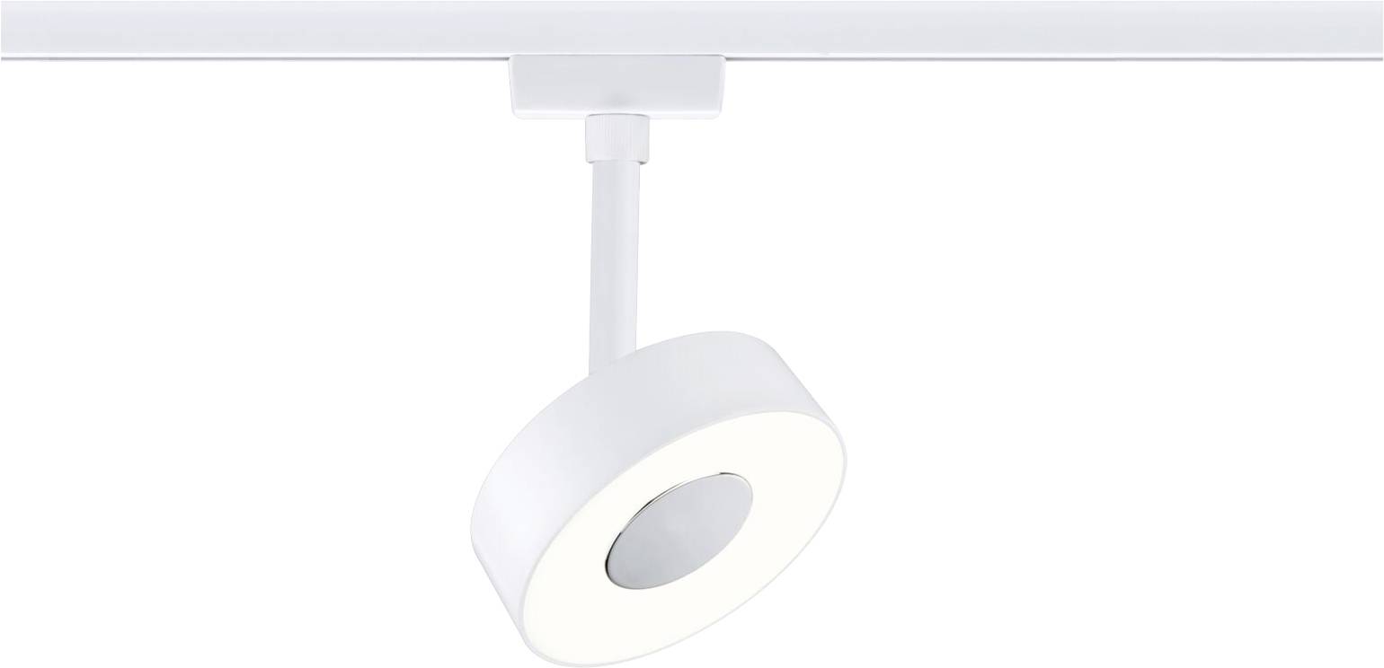 Bijela LED-šinska lampa kružnog dizajna, montirana na strop, podesna za modernu unutarnju rasvjetu.