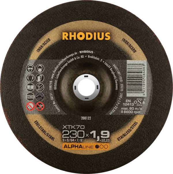 Rhodius  208122 rezna ploča s glavom 230 mm 1 St. nehrđajući čelik, čelik