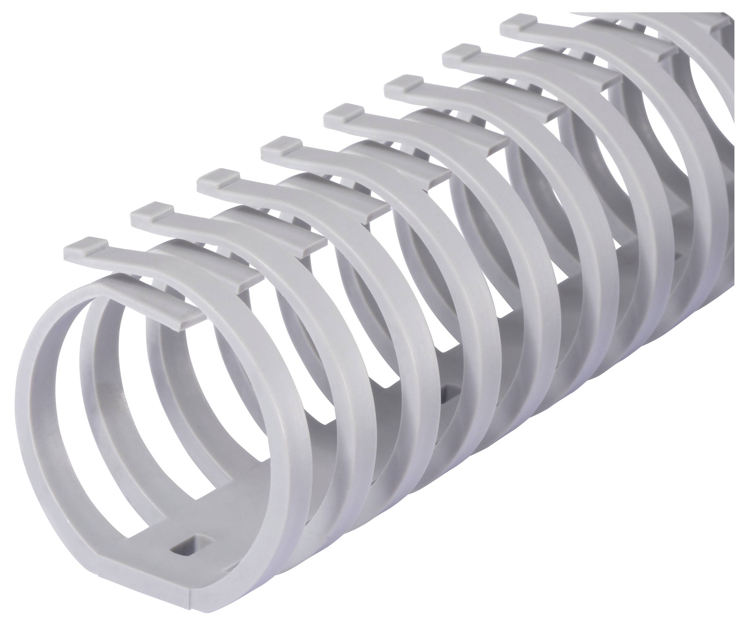 Siva, spiralna plastična kabelska spajalica za organizaciju i povezivanje kablova.