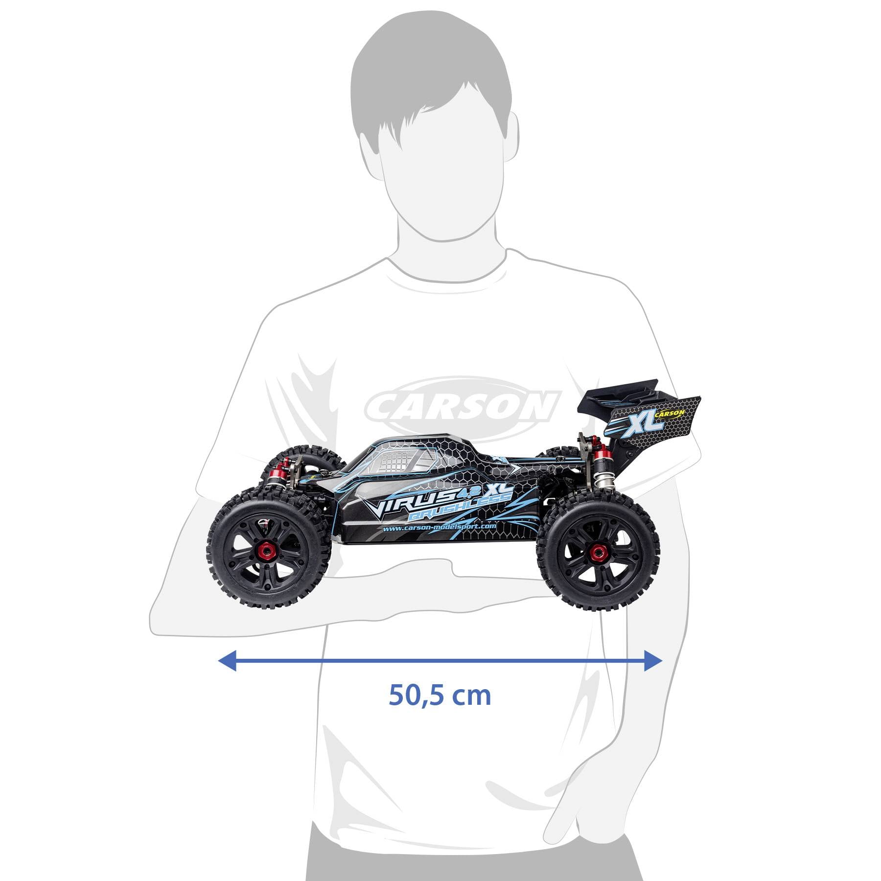 Carson Modellsport Virus 4.2 XL crna, tirkizna 1:8 RC model automobila električni buggy 100% RtR 2,4 GHz uklj. baterija,-6