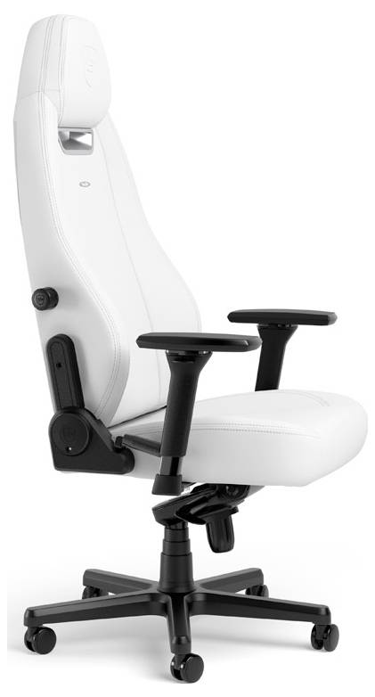 Ergonomski, bijeli uredski stolac s podesivim naslonjačima za ruke i pet kotačića. Idealan za udobno sjedenje u uredu.