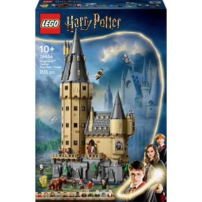 LEGO set 'Harry Potter Hogwarts dvorac: Glavni toranj' za djecu od 10 godina, 2135 dijelova, prikazuje dvorac s figuricama.