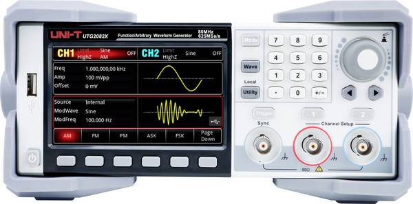 Uni-T UTG2082X funkcijski generator na struju  80 Hz (max) 2-kanalni
