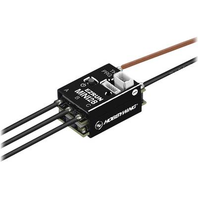 Elektronički regulator 'Ezrun Mini28' tvrtke Hobbywing, s priključnim kabelima, za daljinski upravljana vozila.
