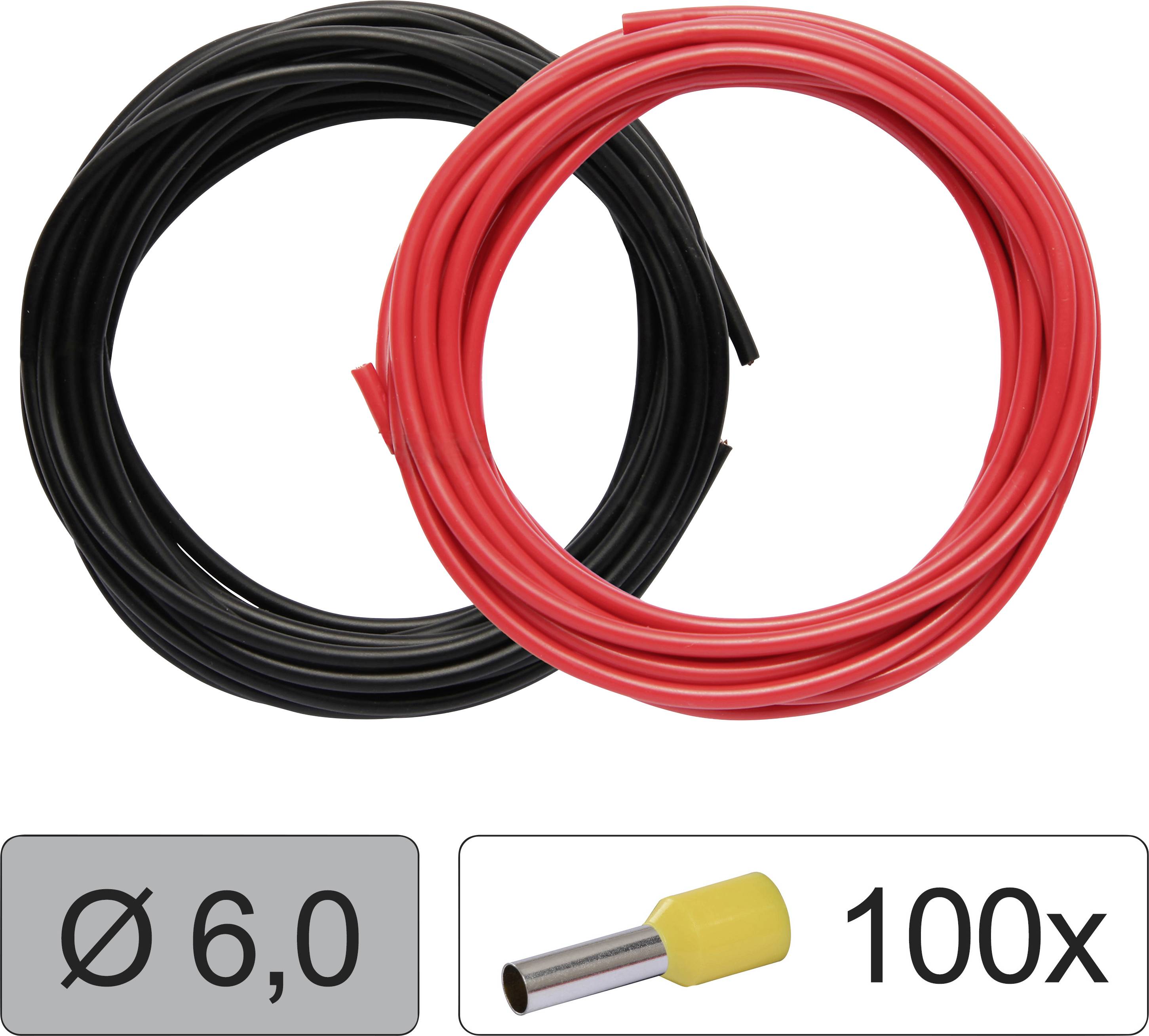 Quadrios 25CW131 Enkele ader LiFY 6.0 mm² Rood, Zwart 1 set(s)