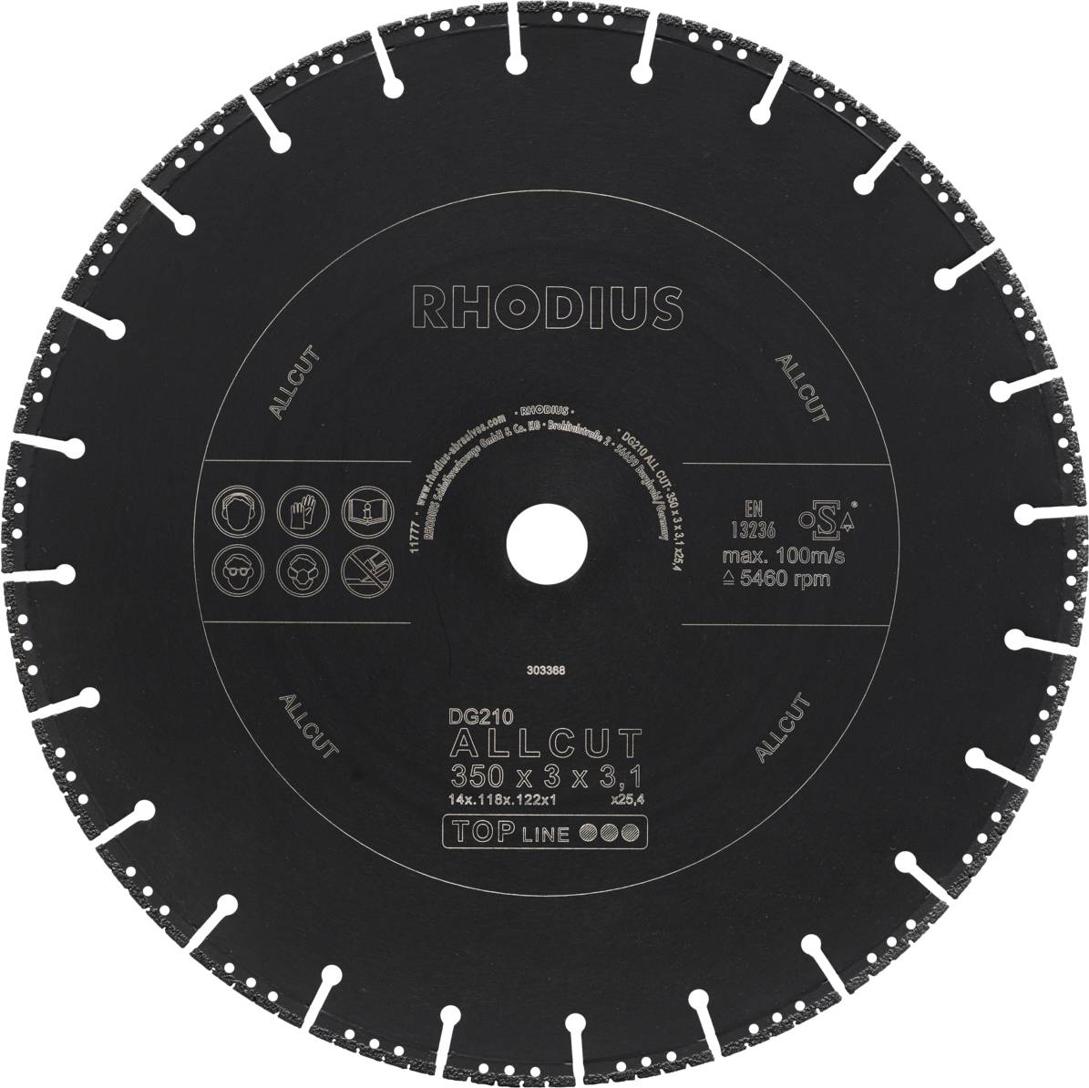 Rhodius DG210 ALLCUT 303368 Diamanten doorslijpschijf 1 stuk(s)