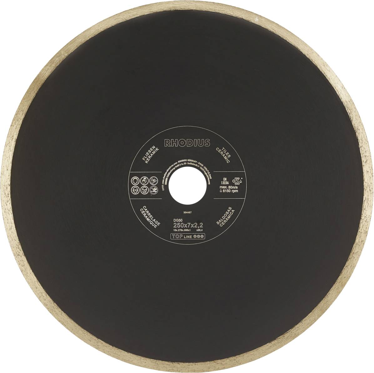 Rhodius DG50 304467 Diamanten doorslijpschijf 1 stuk(s) Tegels, Keramiek