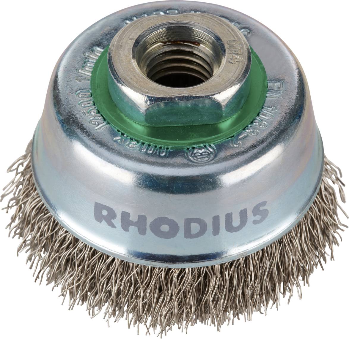 Rhodius Rhodius ETBW, 9 stuks potborstel 60 x 21 x M14, gegolfd, topline, voor roestvrij staal, staal, non-ferrometalen ETBW 353089 9 stuk(s)