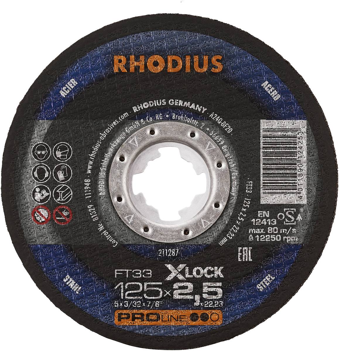 Rhodius FT33 X-LOCK 211287 Doorslijpschijfset 25 stuk(s) Staal