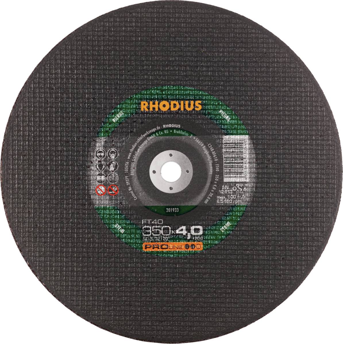 Rhodius FT40 201933 Doorslijpschijfset 10 stuk(s) Steen, Non-ferrometaal