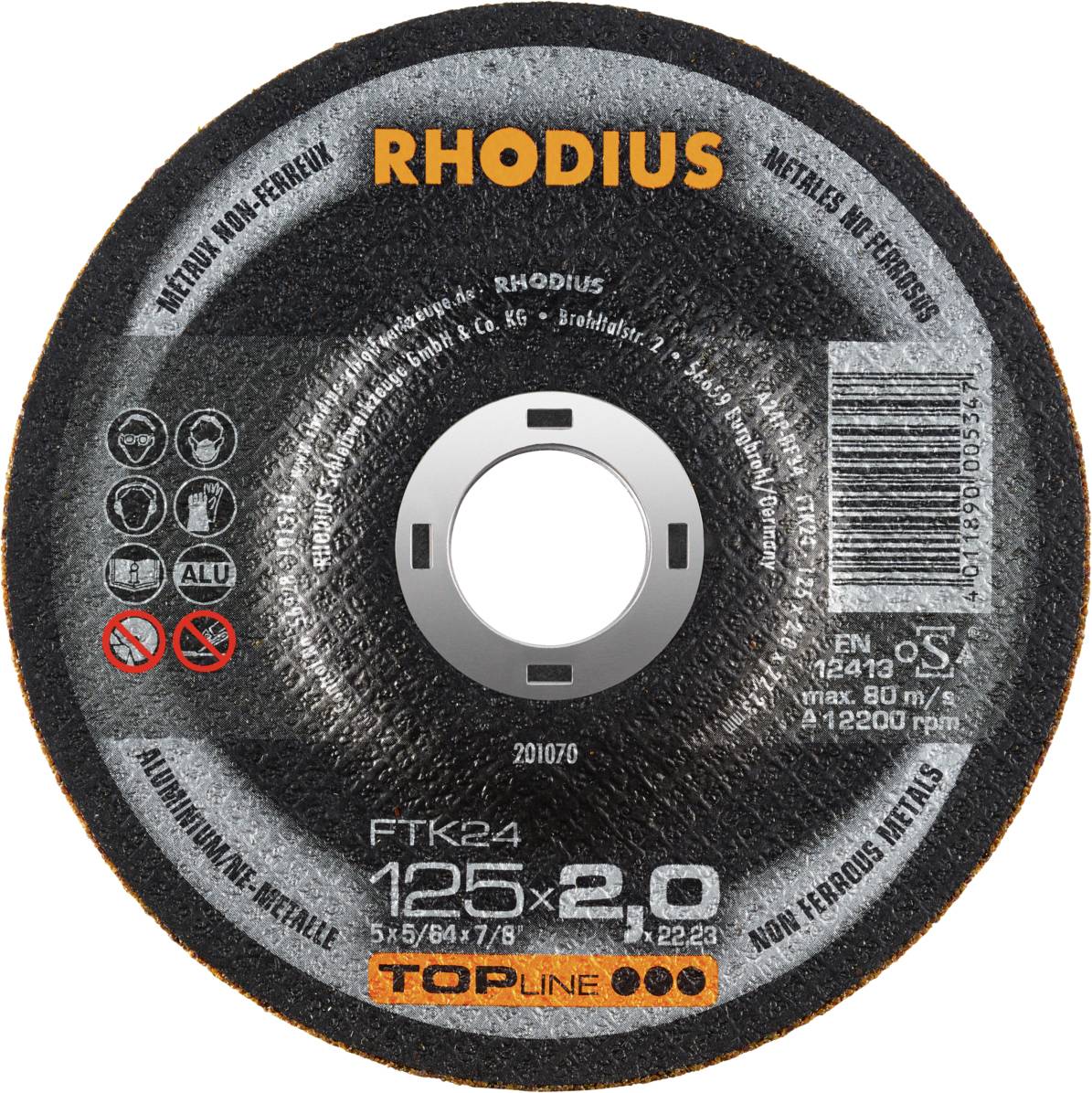 Rhodius FTK24 201070 Doorslijpschijfset 25 stuk(s) Non-ferrometaal