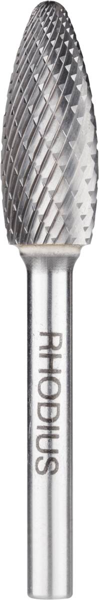 Rhodius 305069 Freesstift Hardmetaal Vlam Afmeting, Ø 6 mm Werklengte 32.0 mm Schachtdiameter 6 mm