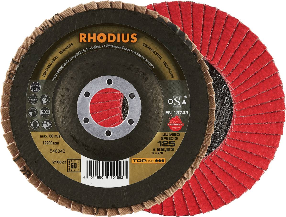 Rhodius 210623 JUMBO SPEED G Lamellenschijf Korrelgrootte (num) 60 RVS, Staal 10 stuk(s)