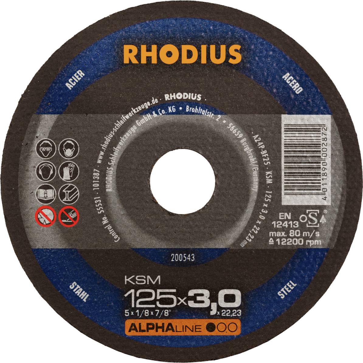 Rhodius KSM 200543 Doorslijpschijfset 25 stuk(s) Staal