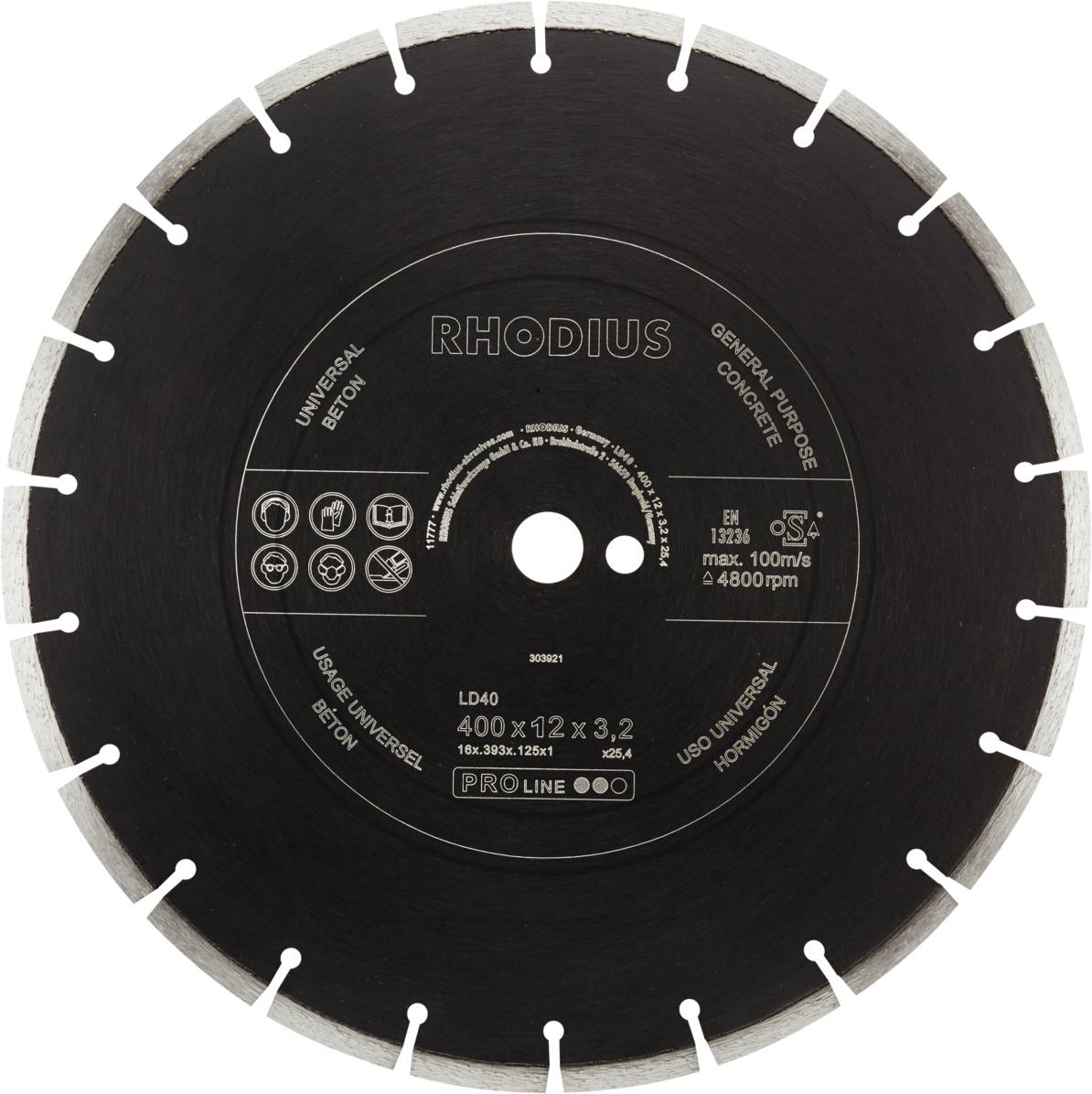 Rhodius LD40 303921 Diamanten doorslijpschijf 1 stuk(s) Beton