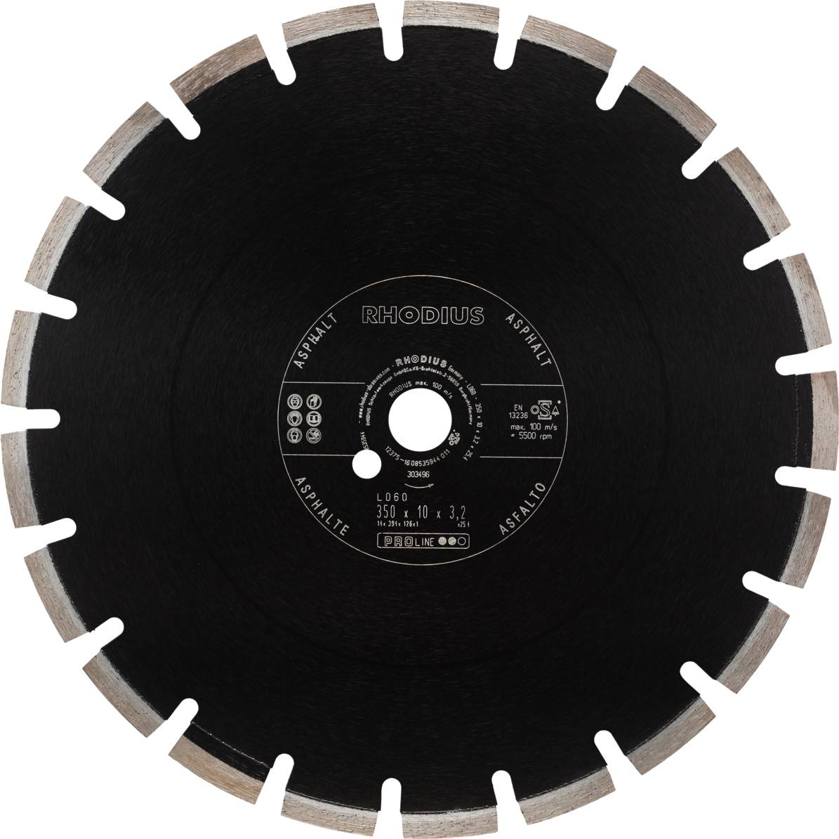Rhodius LD60 303496 Diamanten doorslijpschijf 1 stuk(s) Asfalt