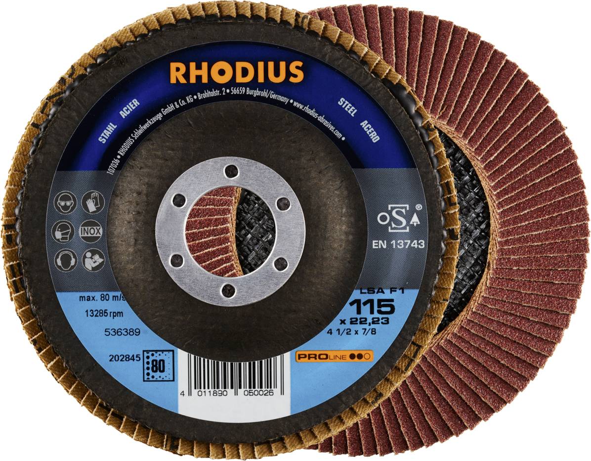 Rhodius 202845 LSA F1 Lamellenschijf Korrelgrootte (num) 80 Staal 10 stuk(s)