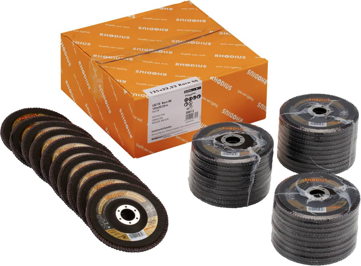 Set reznih ploča Rhodius, 125 x 22,23 mm, za obradu metala. Sadrži 40 reznih ploča u originalnom pakiranju.