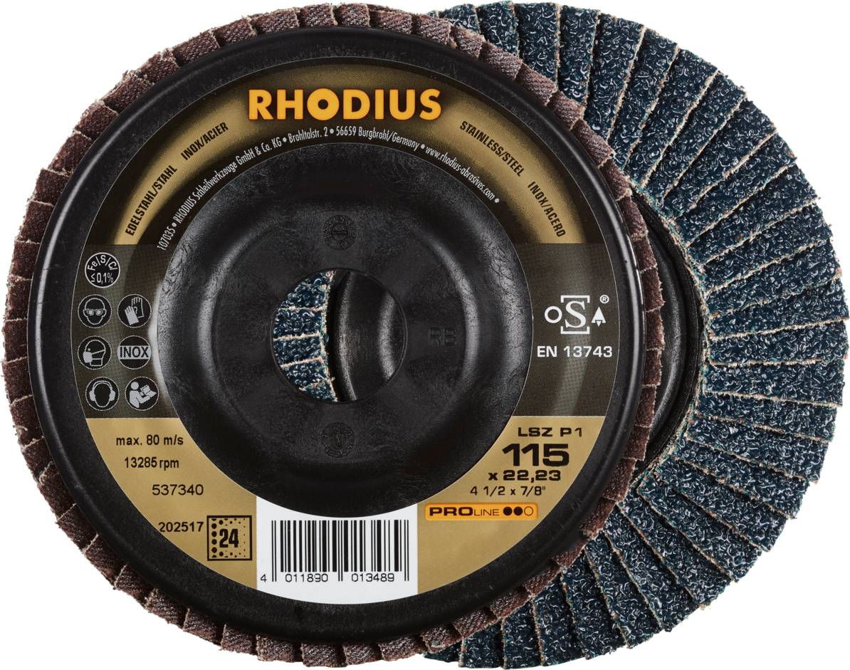 Rhodius 202517 LSZ P1 Lamellenschijf Korrelgrootte (num) 24 RVS, Staal 10 stuk(s)