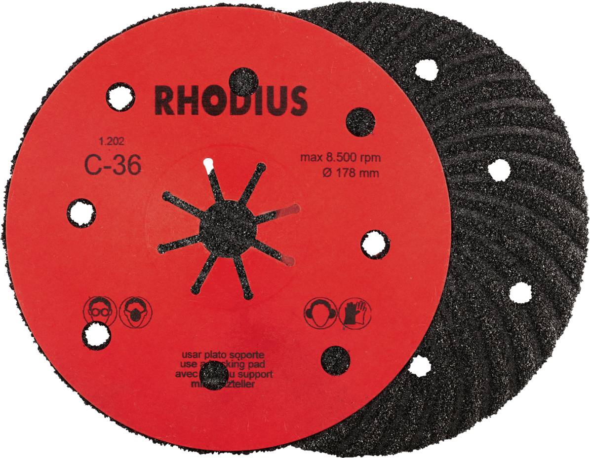 Rhodius 300484 Fiberschijf Korrelgrootte (num): 36 25 stuk(s)