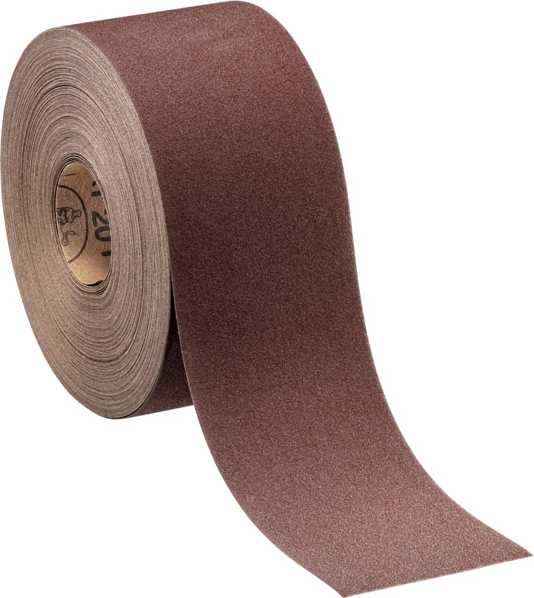 Rolica smeđeg brusnog papira, odmatana, pokazuje hrapavu površinu, koristi se za glačanje ili oblikovanje materijala.