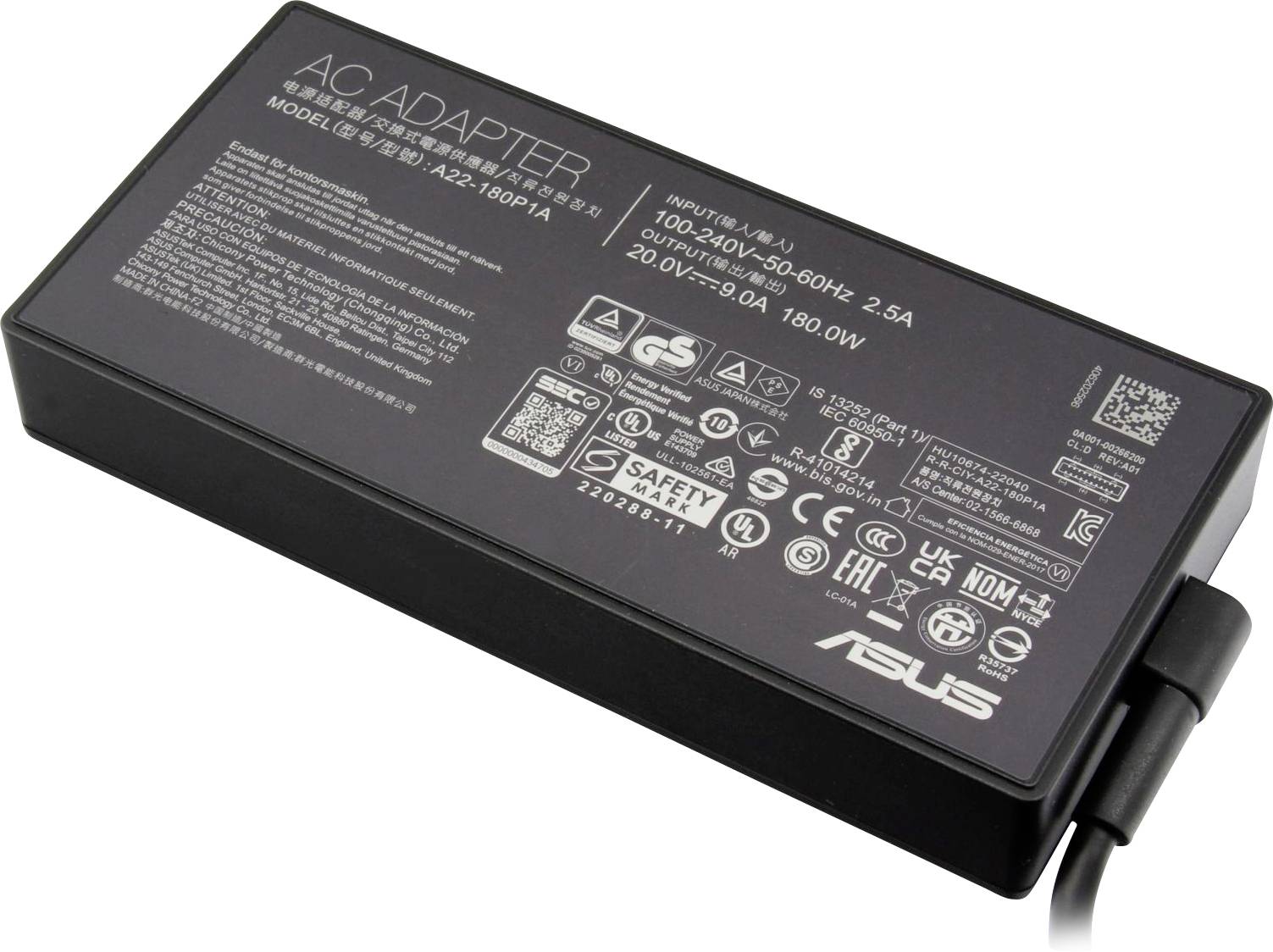 Asus Netzteil 0A001-00266400 Laptop netvoeding 180 W 20 V 9 A
