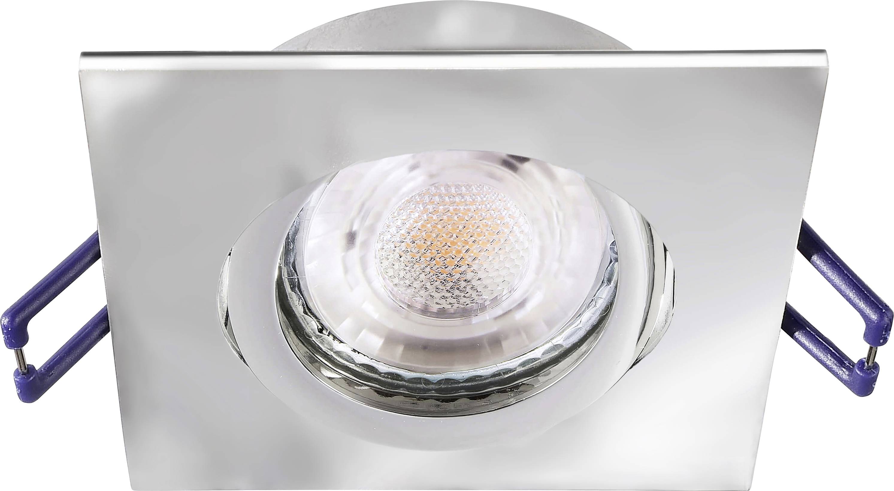 Ugradni reflektor sa quadratnim, srebrnim okvirom i vidljivom LED žaraljkom. Idealan za moderne svjetlosne rješenja.