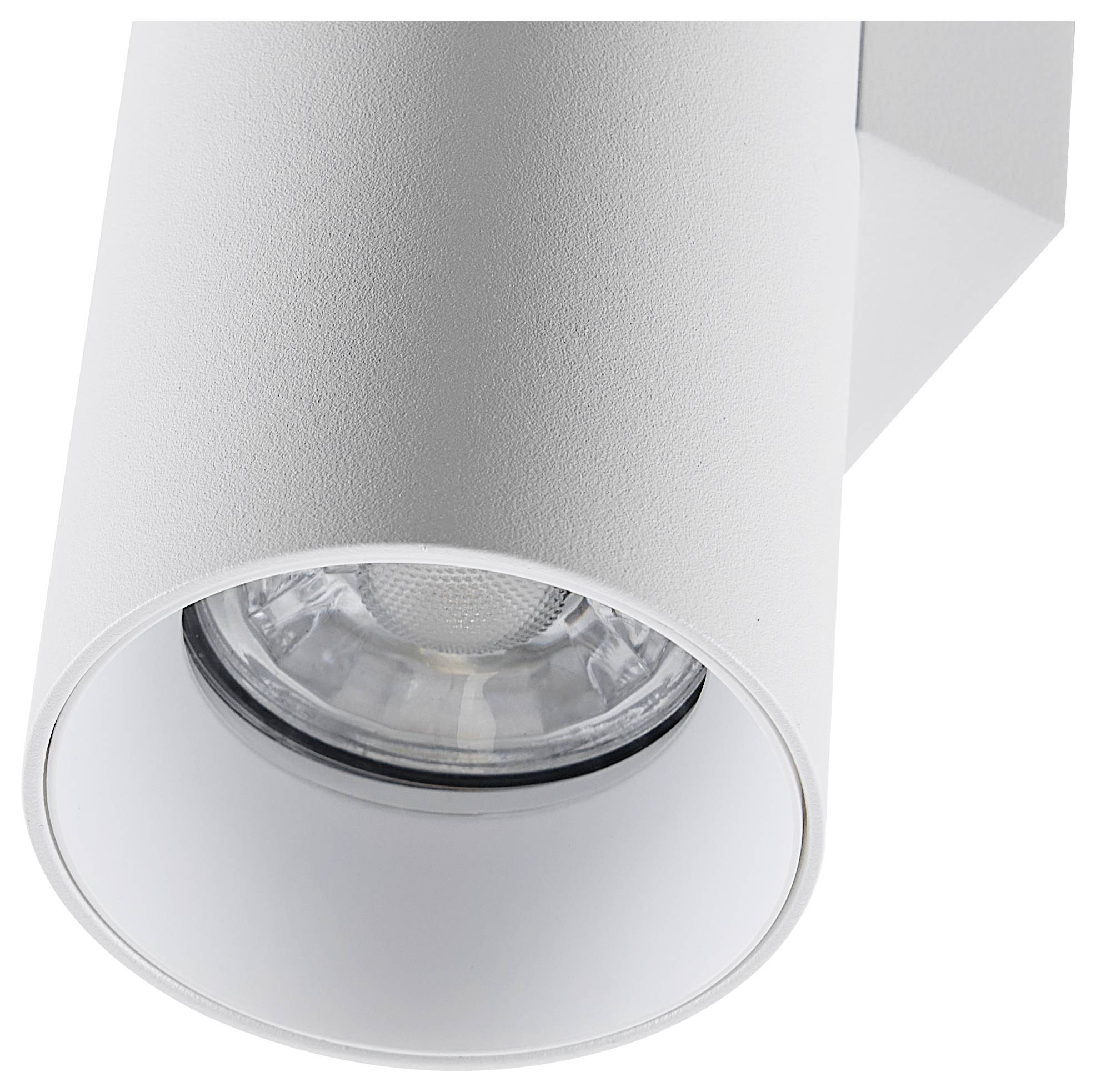 Bijela kružna stropna lampa jednostavnog dizajna koja jasno prikazuje vidljivu žarulju, pogodna za moderne unutarnje prostore.