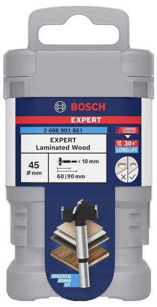 'Bosch Expert' zamjenski glodač za drvo, 45 stupnjeva, promjera 8 mm. Pogodan za laminat, univerzalna namjena.