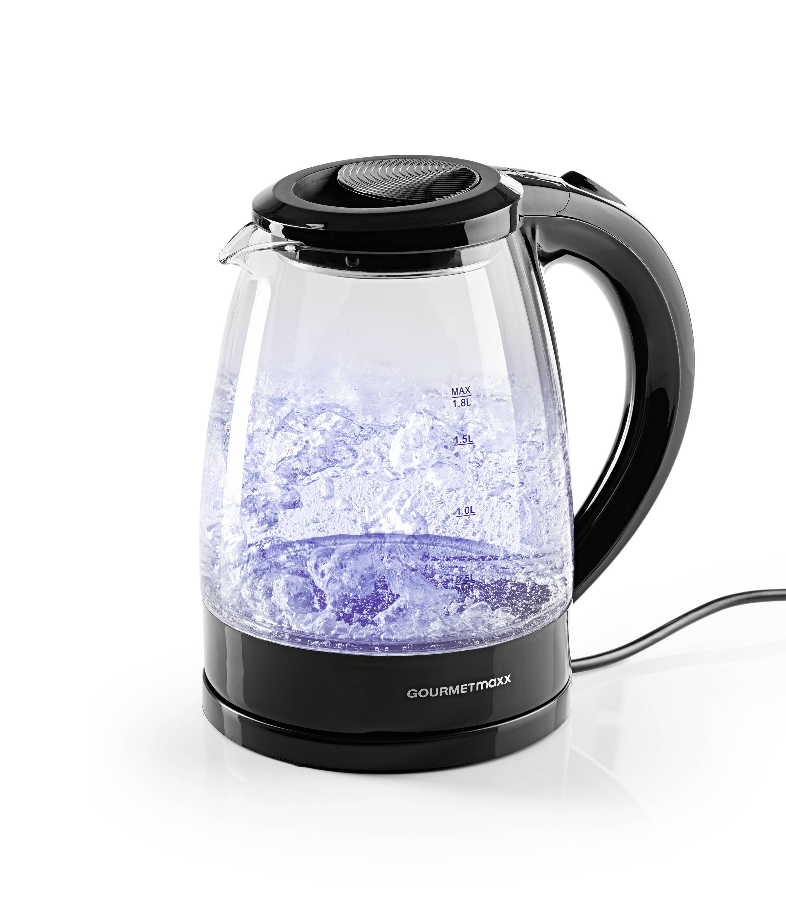 GourmetMaxx kuhalo za vodu bezžičan, indikatorska lampica crna Kapacitet: 1.8 l-4