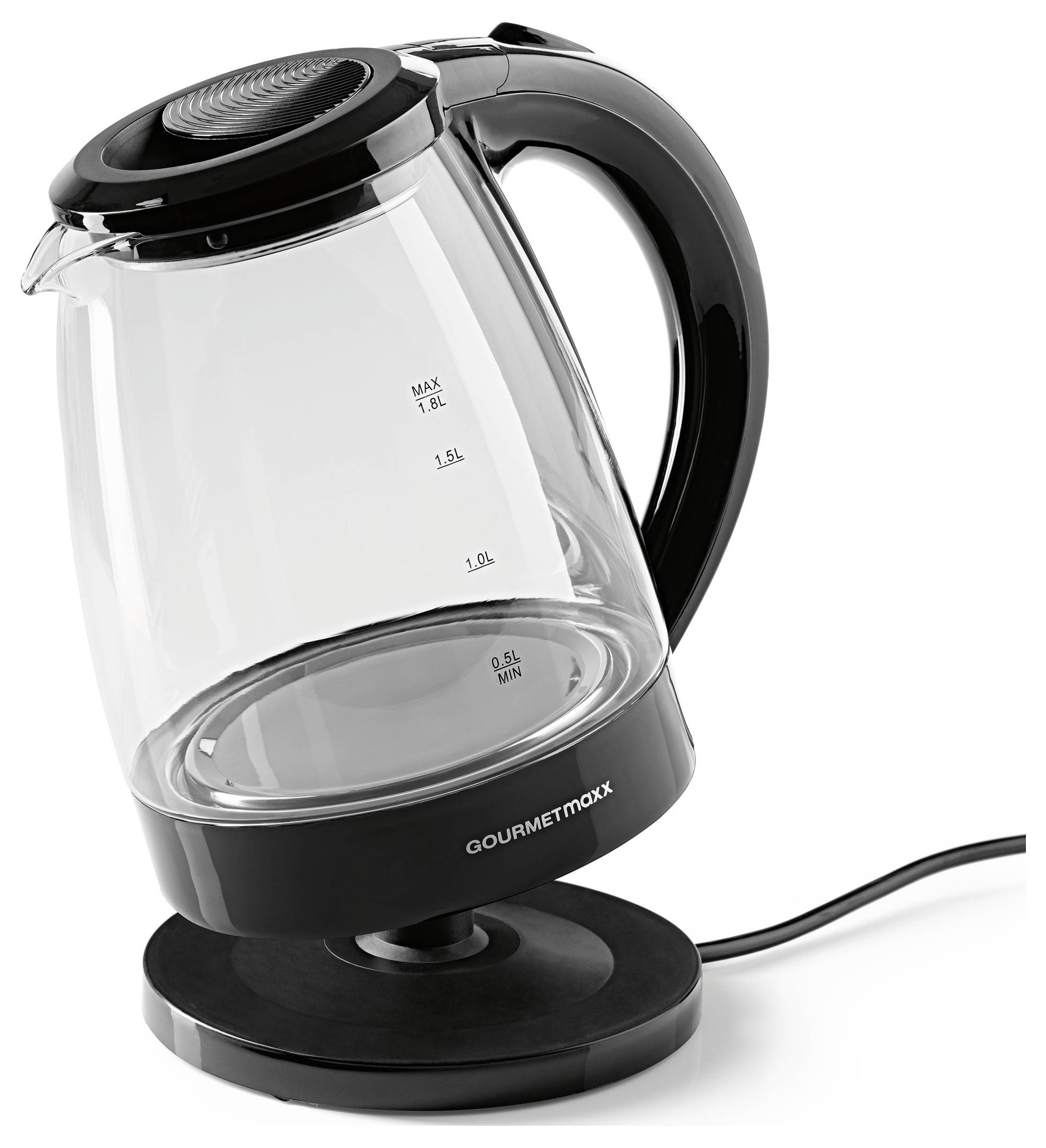 GourmetMaxx kuhalo za vodu bezžičan, indikatorska lampica crna Kapacitet: 1.8 l-1