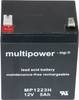 multipower MP1223H 137313 olovni akumulator 12 V 5 Ah olovno-koprenasti (Š x V x D) 90 x 108 x 70 mm plosnati priključak 6.35 mm bez održavanja, nisko samopražnjenje