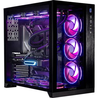 Gaming računalo s prozirnim kućištem, prikazuje svjetleće LED ventilatore i unutarnje hardverske komponente.