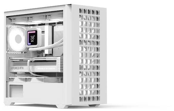 AeroCool D302A-G-WT Mini-tower PC-behuizing Zwart, Wit afbeelding