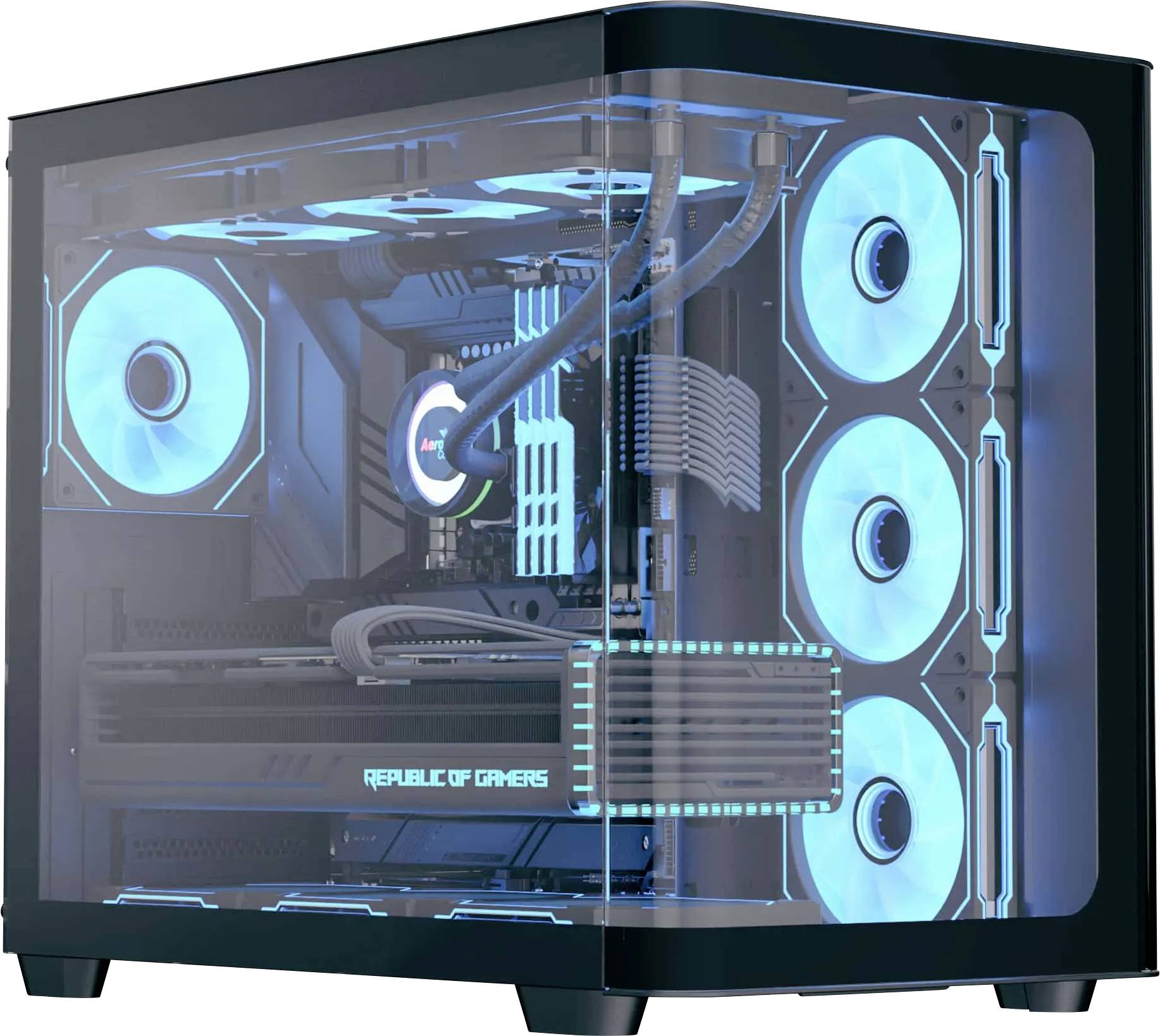 AeroCool P500C-G-BK-V1 midi-tower kućište za računala crna, bijela-0