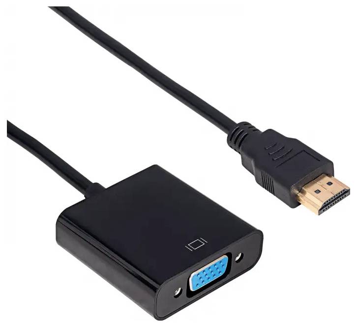 HDMI-na-VGA adapter kabel koji pretvara HDMI signal u VGA signal, prikladan za starije monitore ili projektore.