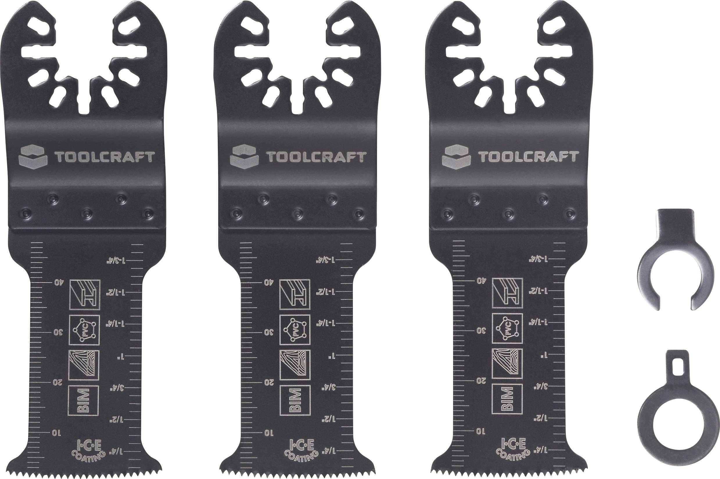 TOOLCRAFT TO-10283178 Multitool toebehorenset Bimetaal 32.5 mm 3 stuk(s)