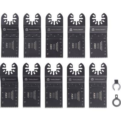 Set od deset crnih CRV list za testeru tvrtke Toolcraft s adapterom.