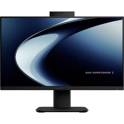 Monitor koji prikazuje 'ASUS ExpertCenter' na pozadini elegantnoga, modernog dizajna u plavoj i crnoj boji.