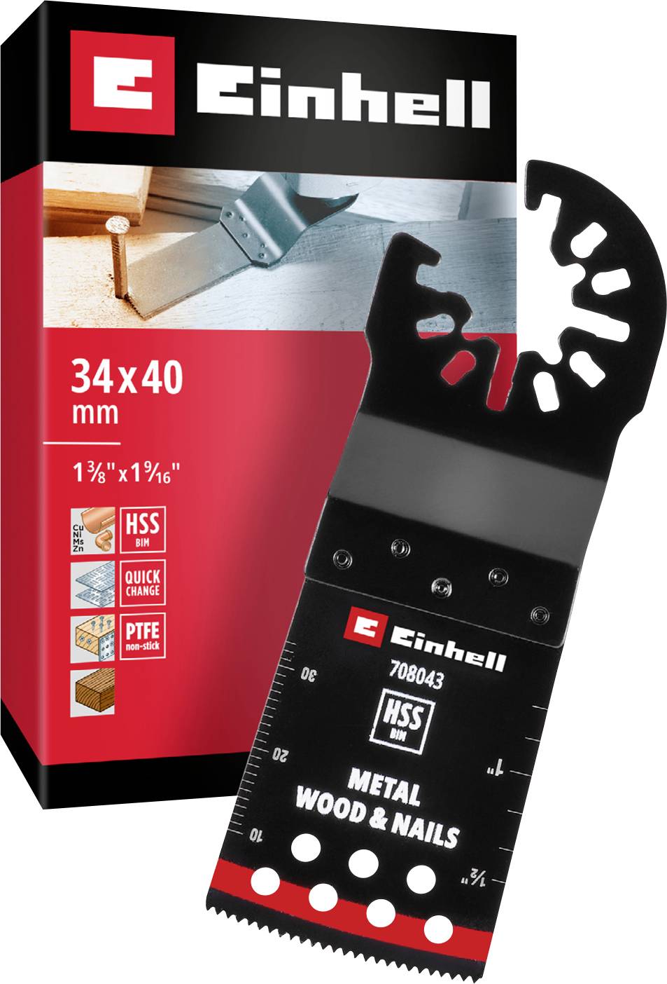 Einhell 708043 Tauchs&auml;geblatt BIM Met, 34mm Multitool toebehorenset Bimetaal 34 mm 1 stuk(s)