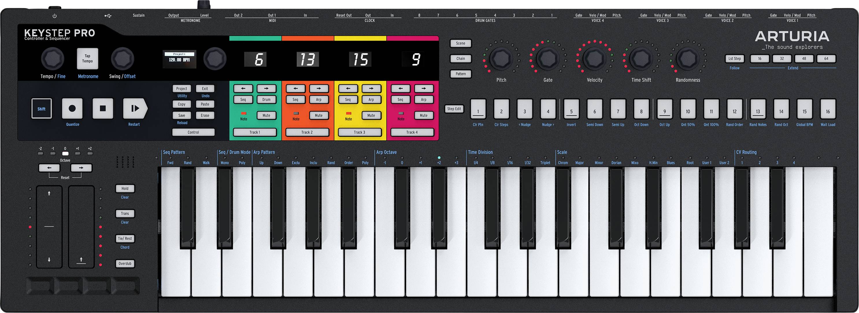 Arturia KeyStep Pro Keyboard Zwart Minitoetsen